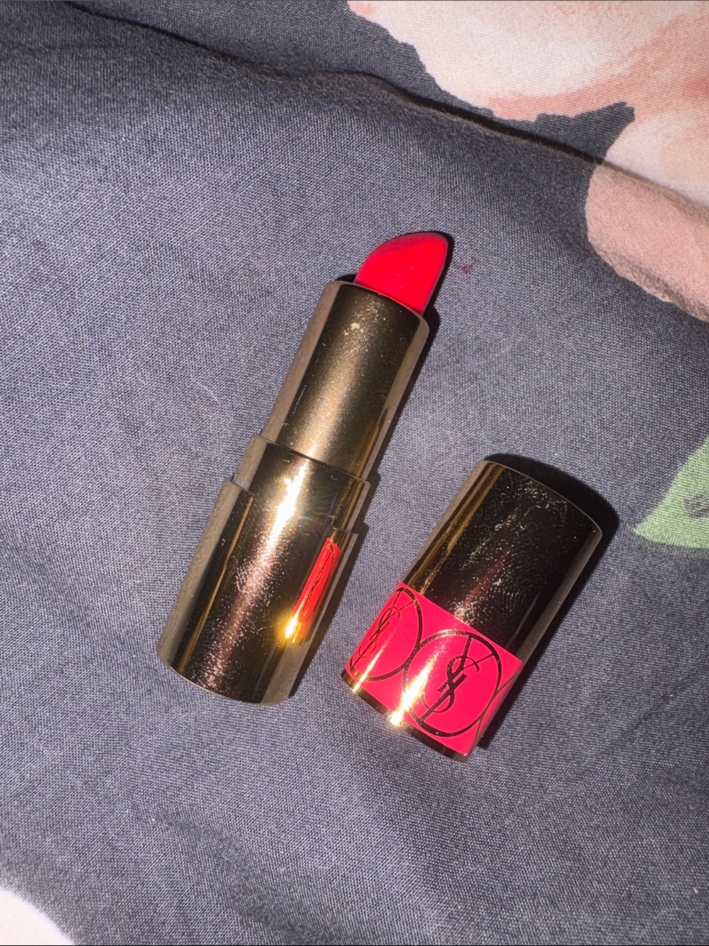 YSL lipstick bright red coral